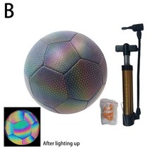 자블라니 New Reflective Soccer Ball Luminous Night Glow Footballs With Pump and Net for Student Trainin, 2.NO.5