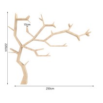 나무모양 선반 북타워 벽 수납 책장 인테리어 거실 디스플레이 원목, 길이 250 깊이 15 높이 220cm