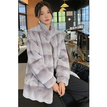 자켓 후드 방한 40대 샤틴 소프트 하이넥 따뜻한 빅사이즈 인조 밍크코트 추동 망토