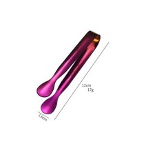 센터 스노클 스노쿨링 마스크 장비 304 스테인레스 스틸 스 큐브 클립 금도금 둥근 머리 설탕 집게 음식, 07 Purple