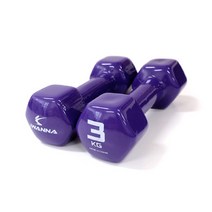 이지홈트 PVC 컬러 아령 세트, 퍼플, 2개, 3kg