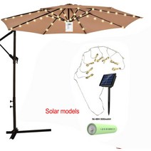 야외용 파라솔 그늘막 104 led 정원 우산 빛 방수 ip67 태양열 전원 램프 비치, 태양광 모델, 여러 가지 빛깔의