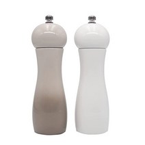 곡물본쇄기 수동 소금 및 후추 곡물 밀 셰이커 식품 분쇄기 향신료 항아리 조절 가능한 세라믹 주방 요리 바베큐 도구, [03] 2PCS Set