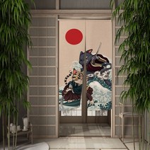 커튼 블라인드 다이소커튼 재미 있고 귀여운 고양이 식당 장식 파티션 드레이프 주방 입구 걸이형 하프 세트, 65x90cm, 18 CLX00894