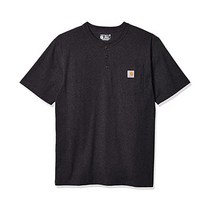 칼하트 남성 Loose Fit Heavyweight Short-Sleeve Pocket Henley T-셔츠