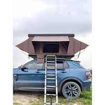 알루미늄 선루프 자동차 루프탑 텐트 전자동 SUV 접이식 캐노피 차광막 방수 그늘막 지붕, 크로스바가 없는 대형 검정색 쉘 단일 레이어