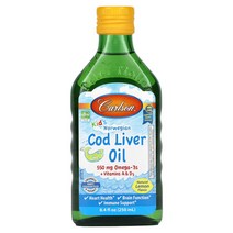 칼슨 용 노르웨이 대구 간유 레몬 맛 250ml, 3병