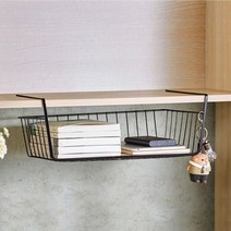 철제 수납걸이 철망 바스켓 주방 선반 바구니 책장 서랍 싱크대 트레이, 벤타샵화이트