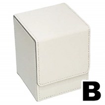 Cicogna 트레이딩 카드 덱 케이스 가죽 100장 카드 수납 세로 슬롯 TYPE B, 유형 B: 흰색