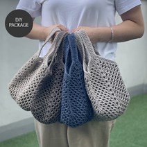 [뜨개부엌] 미니스퀘어백 만들기 7컬러중 택1 (마크라메1볼+도안+동영상) (가방아님), 아이보리+실리콘코바늘7호