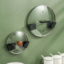 원하는곳에 착 벽부착 뚜껑걸이 주방거치대 냄비뚜껑걸이 뚜껑받침대, No.02 벽부착 뚜껑걸이 블루, 1세트