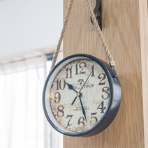 벽시계 벽걸이시계 전자시계 인테리어 빈티지 철제, 블루