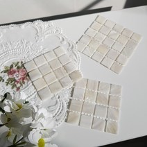 스퀘어 자개 코스터 2size 천연 조개 컵받침