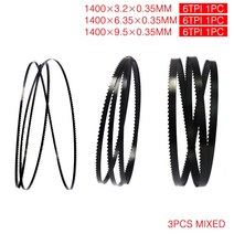 밴드쏘 미니 금속 절단기 고속 각도기 3PCS 1400mm 밴드 톱 블레이드 3.2/6.35/9.5mm 너비 6/14TPI 목공 도구 Einhell SB200 Scheppach H, [01] 0.35mm, [01] 나무 절단, [07] 6TPI MIXED