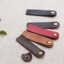 짱패브릭 (좌우1쌍) 천연가죽 사시꼬미 여밈단추-라운드-6color, 초코브라운