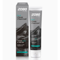 2080 퓨어 블랙 차콜민트 치약, 80g, 6개