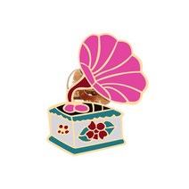 축음기 빈티지 게임 브로치 핀 기계 레코드 테이프 봉투 배지 여성 남자 친구 금속 에나멜 옷깃 키즈 쥬얼리, [02] style 2