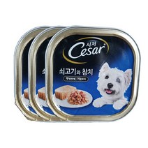 시저 애견 주식 캔 100g, 쇠고기 + 참치 혼합맛, 8개