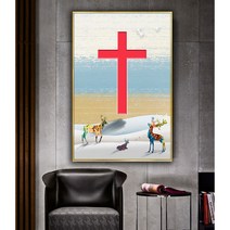 인테리어 구슬자수 그림 만들기 취미 선물 십자가 풍경 대형 보석십자수 재료 세트 diy, 80x120cm 전체 원형 큐빅