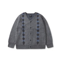 DIMITRI BLACK 아가일 모헤어 니트 가디건 다크그레이 ARGYLE MOHAIR CARDIGAN DARK GRAY 비에스마트