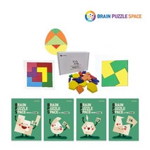 에그퍼즐 블럭 십자퍼즐 교재 세트 유아교구 선물, 테트로미노 + 교재