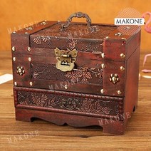 빈티지 삼나무 원목 주얼리 악세사리 보관함 보석함 귀걸이 반지 목걸이, S + 1개