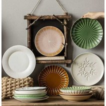 빈티지그릇 홈 파티 플레이팅 카페 브런치 파스타볼, 그레이 블루 8.5인치(약간 흠집)