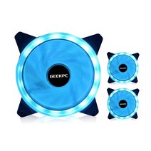 RGB 케이스 팬 120mm PC 쿨링 12V 저소음 고성능 게이밍 컴퓨터 컬러풀 3팩 [관부가세 포함] 615029, 3 pcs_Ice Blue