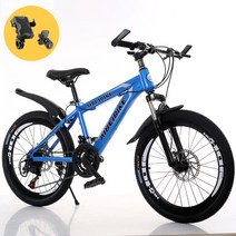 출퇴근 로드 자전거 팻바이크 성인 광폭 타이어 생활 두꺼운 산악 펫바이크 바퀴, 21단, 22인치, 블루