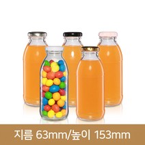유리병 우유병 밀크티유리병300ml(A)38파이 /딸기우유병, 핑크, 1개