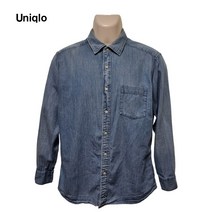 유니클로 기본로고 데일리 샴브레이 셔츠 남방 100