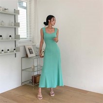 [더폰드] 모잇 골지 나시 플레어 롱원피스[3컬러]