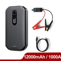 Baseus-8000mAh 자동차 점프 스타터 배터리 파워 뱅크 대용량 시동 장치 부스터 차량 비상 배터리 부스터, 04 Black 12000mAh 1000A