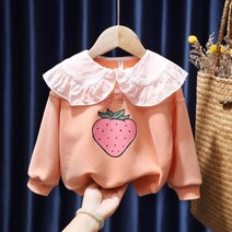 유니콘키즈복 여아 환절기 티셔츠 여아 딸기 티셔츠 여아 카라 포인트 티셔츠 어린이집 등원복 티셔츠
