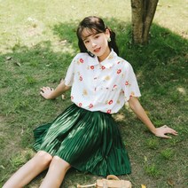 프린트남방 학원 무드 카라넥 여성 디자인감각 보이핏 볼륨 페블럼라인 포켓 인치 상의 여름 핏아우터 반팔 310223213