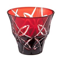 텀블러 물컵 토요 사사키 유리 레드 350ml 키리코 꽃 칸자시 HG10952R, 300ml_레드