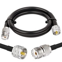 Superbat UHF 암 SO239 to UHF 수 PL259 케이블 점퍼 1.8m(6피트) RG8X 동축 케이블 CB 안테나 햄 오두막 듀플렉서 튜너 더미 로드 SWR 미터 스, RG8X straight_10ft