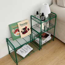 컬러 철제선반 욕실 주방 매쉬 미니팬트리 2단 3단, 3단 철제선반, 그린