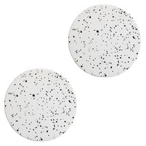 올플래닛 세라믹 마블 티코스터 원형 컵받침 1+1, 점박이 블랙