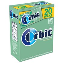 Orbit Gum WHITE Peppermint 오르빗 껌 화이트 페퍼민트 껌 40피스 X 4팩, 1개