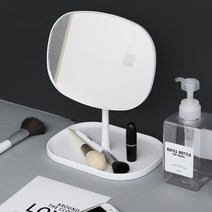심플 화이트 360도 회전 거울 - 탁상 거울, 단일 컬러