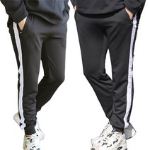에킨 져지라인 조거 밴딩 트레이닝팬츠 스판 L~2XL 빅사이즈 남성 봄가을 사계절용
