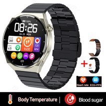 ECG PPG 스마트 워치 남성 건강 혈압 심장 박동 피트니스 스포츠 시계, [11] Black Steel a