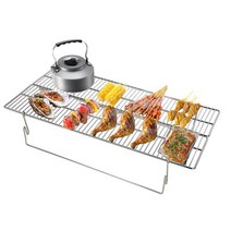 가벼운 접이식 요리받침 스텐 구이철망 직화 고기그릴 미니화로 불판 장작바베큐 야외캠핑, 1개