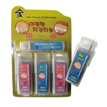 헬스텍코리아 이편한 치간칫솔 이쑤시개 숯첨가 향균 탈취 잇몸치석관리, 180개입