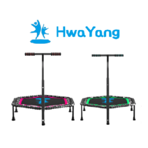 [옵션 6종] 화양스포츠 1인용 대형 성인 가정용 점핑 다이어트 트램폴린 방방이 household trampoline, [TYPE A] 원형(40inch) - 핑크
