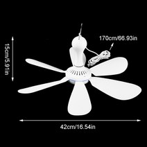 실링팬 무동력 저소음 공기순환팬 천장팬 조용한 6 엽 전원 천장 캐노피 침 용, 01 Only Fan
