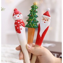 크리스마스 성탄절 산타 눈사람 루돌프 선물 사은품 판촉 트리 눈 볼펜 펜 나무 목각 연필