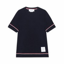 톰브라운 명품명품THOM BROWNE 22년 RWB 트리밍 텍스처 오버트위스트 코튼 보타이 반팔 카라티