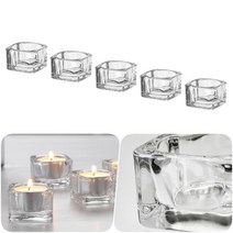 이케아 5p 사각 양초 캔들 홀더 워머 장식 인테리어 소품 분위기 감성 용품 유리 받침대 글라스 받침 촛대 트레이 촛불 케이스 컵 거치대 카페 미니 GLASIG 글라시그